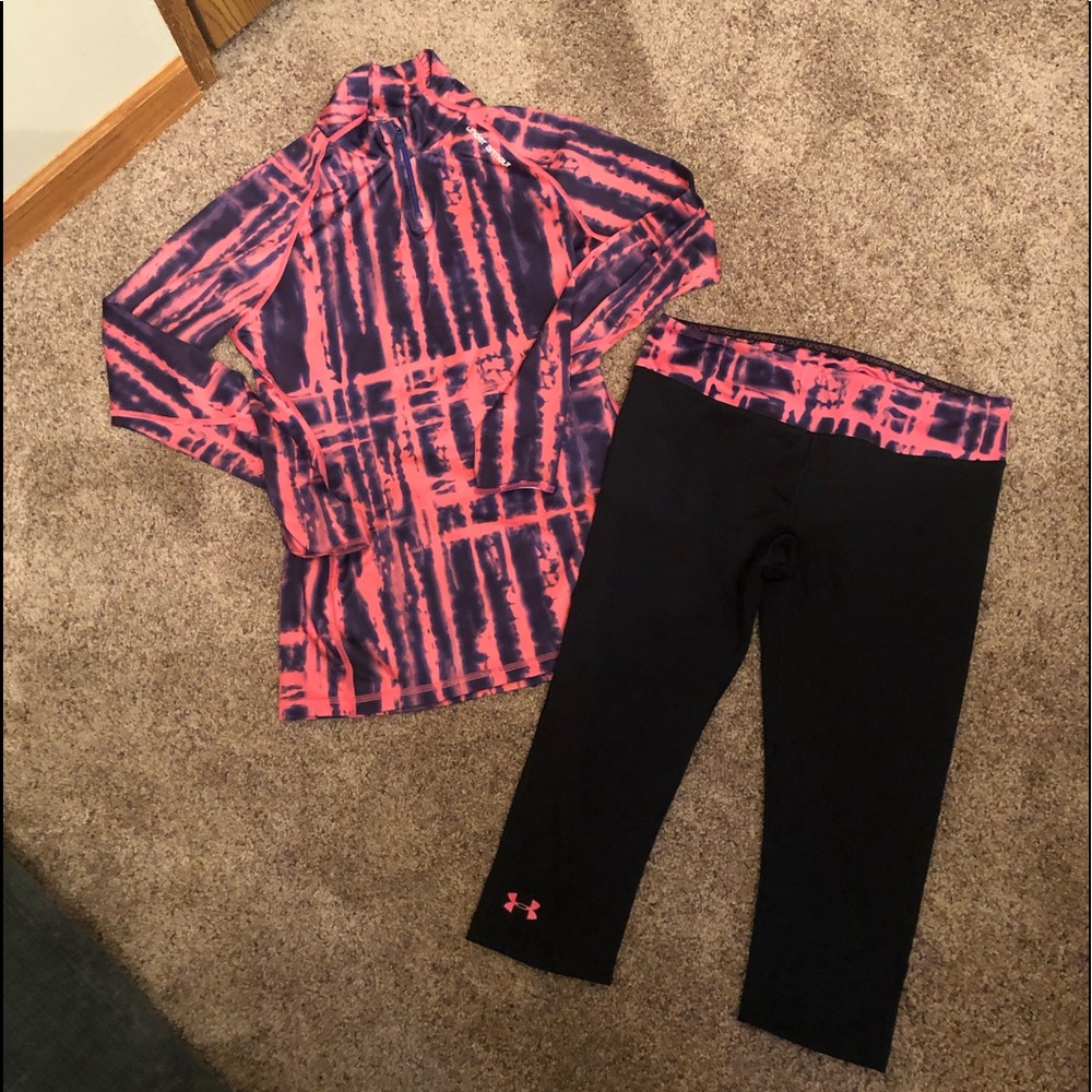 Under Armour Pullover Capri Matching Set. Size Medium.